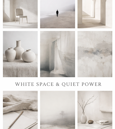 Mood Board – White Space & Quiet Power  (Abbie Shores Essays)