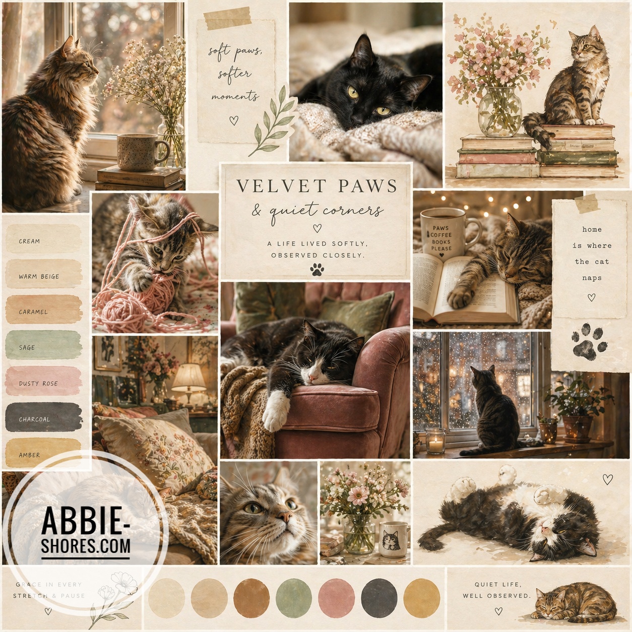 Inspiration Tuesday – Velvet Paws & Quiet Corners  (Abbie Shores Essays)